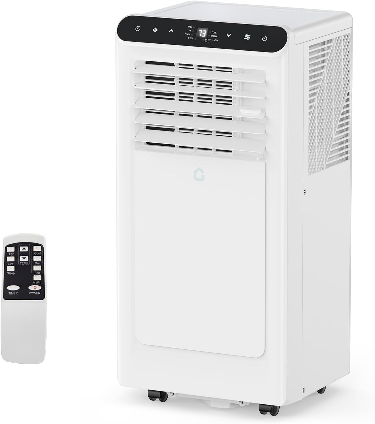 8,000 BTUs Portable Air Conditioner, 3-In-1 Portable AC Unit with Fan & Dehumidifier, Room Air Conditioner Cools Up to 350 Sq.Ft, Standing AC Unit with Remote Control & 24H Timer, for Home, Office