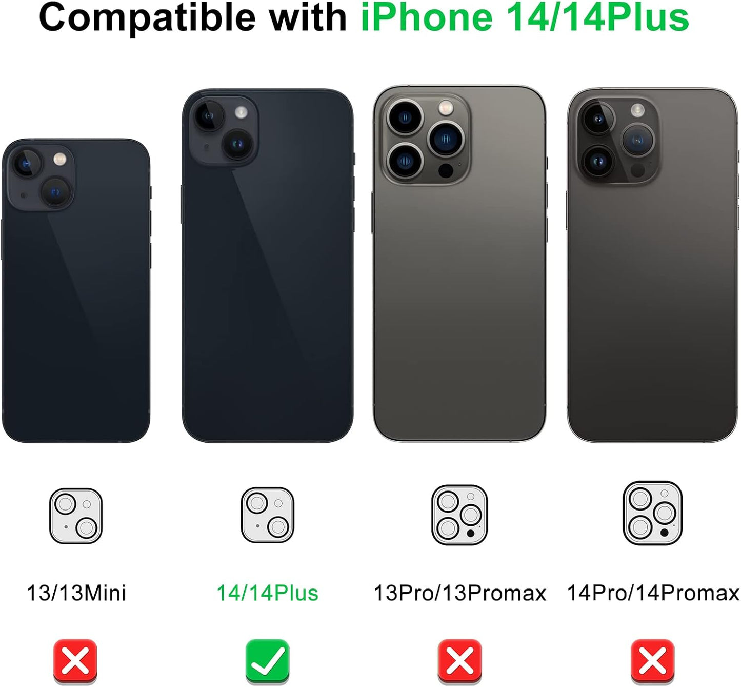 (3 Pack) 14& 14 Camera Lens Protector Compatible with iPhone iPhone Plus Camera Lens Cover Protection, HD Clear
