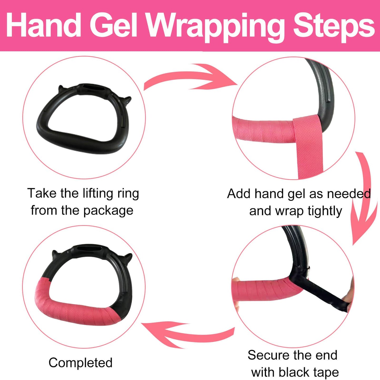 Tepemccu Gymnastics Rings for Kids, Pull Up Rings with Adjustable Straps for Children Home Gym Strength Training (Pink)