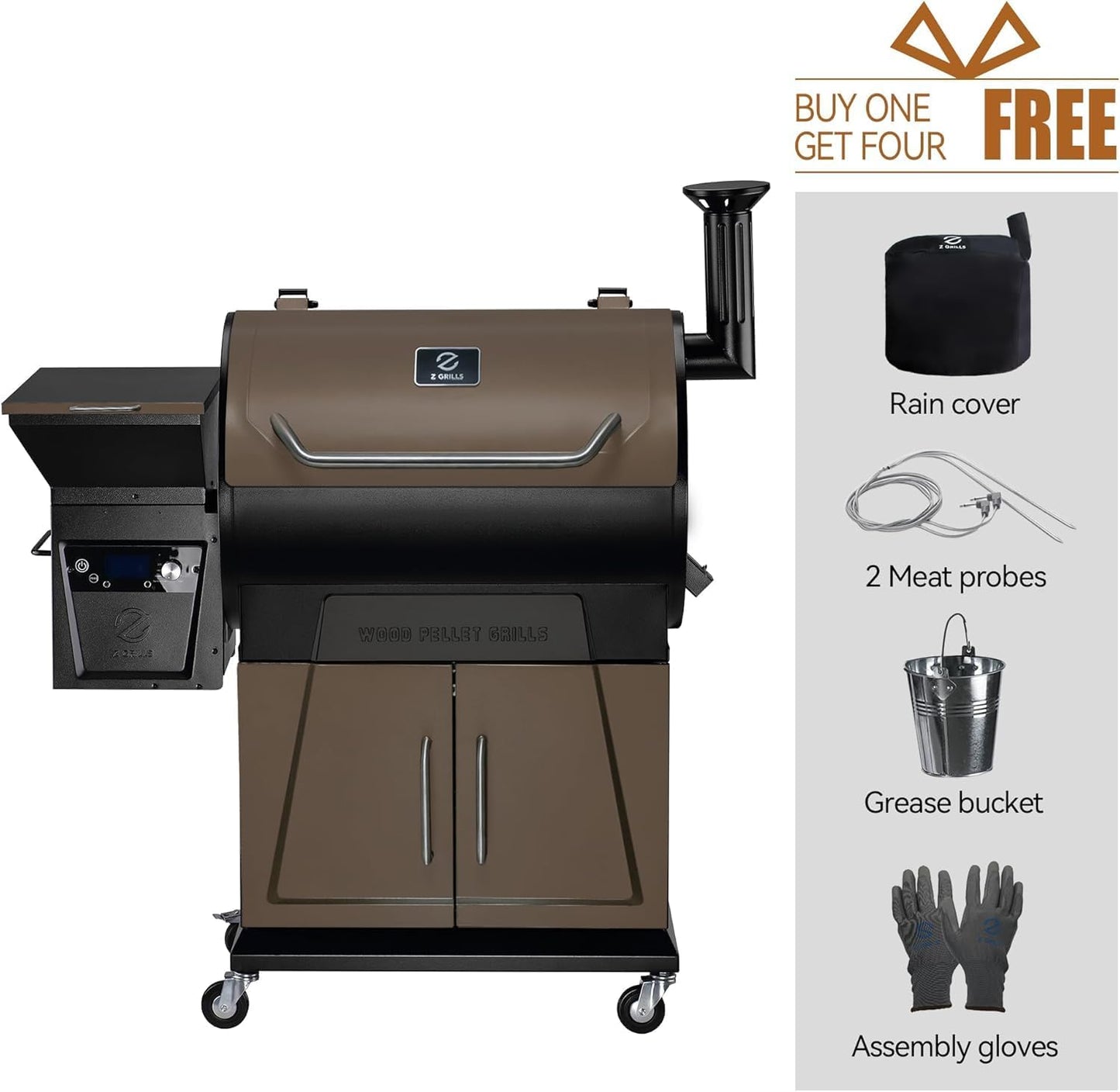 Z GRILLS 2026 Electric Pellet Smoker & Grill, 700 sq. in Cooking Space, PID 3.0 Precision Control, Dual Meat Probes, 28-Hour Hopper, Dual-Wall Insulated Base, 8-in-1 BBQ with Cover