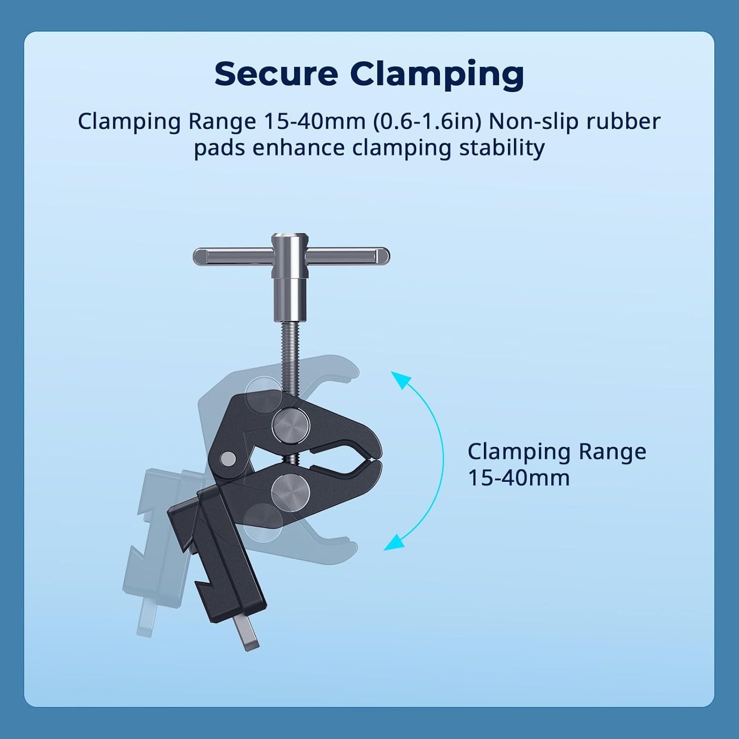 SMALLRIG 15-40mm 1.5kg 5313 V-Mount Crab-Shaped Clamp, Non-Slip Clamp, Load-Bearing Compatible with Multiple Brands