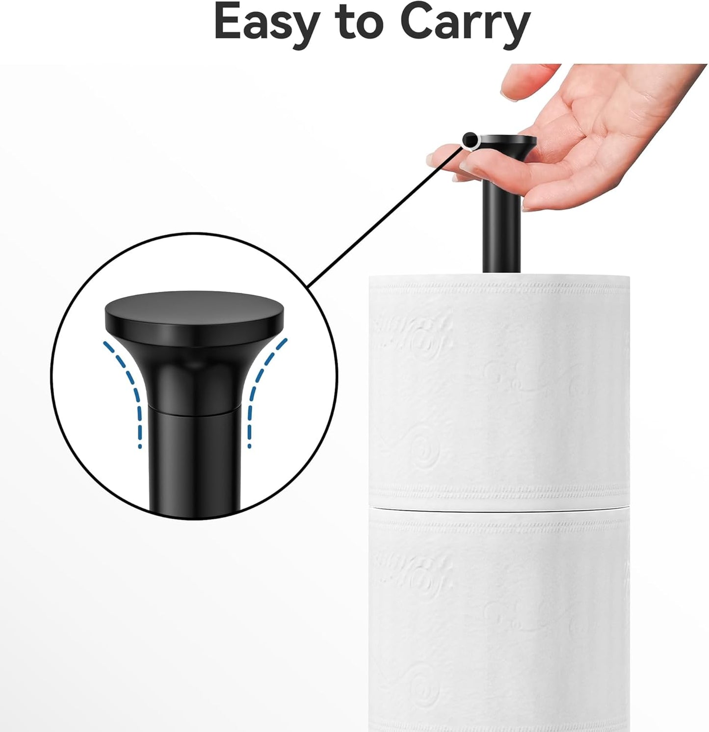 Skiennix Toilet Paper Holder Stand - Free-Standing Stainless Steel Design with Reserve Function