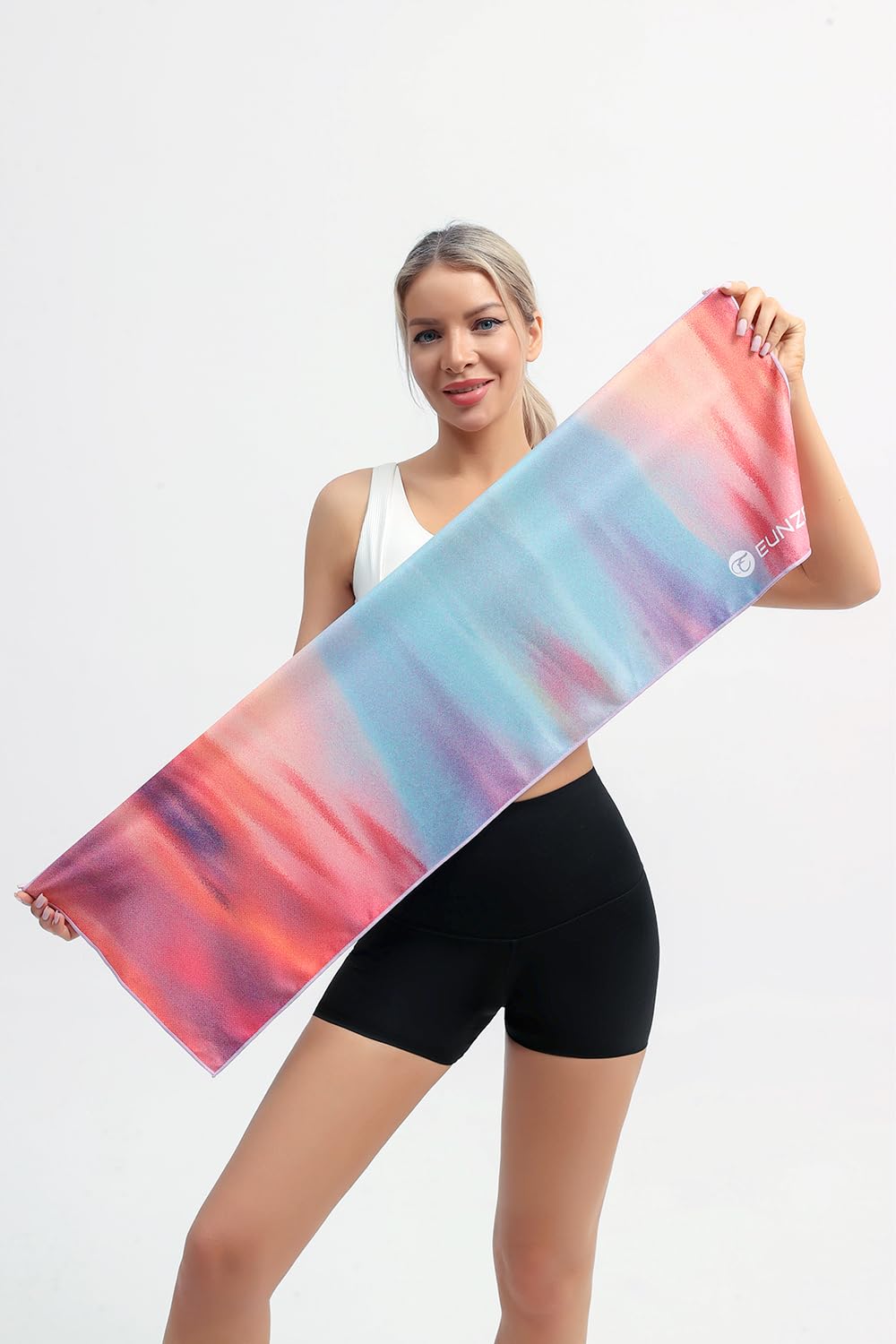 Eunzel 2 Pack Cooling Towel, Ice Towel for Neck, Soft Microfiber Chilly Towel Stay Cool for Sports, Yoga, Running, Gym, Workout, Biking, Camping & Outdoor Activities 40"x12", Sunset& Azure Wash