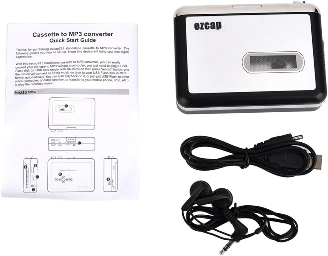 Y&H Cassette MP3 Cassette Tape Player Record Tape to Digital Converter,USB Capture,Save to USB Flash Drive Directly,No