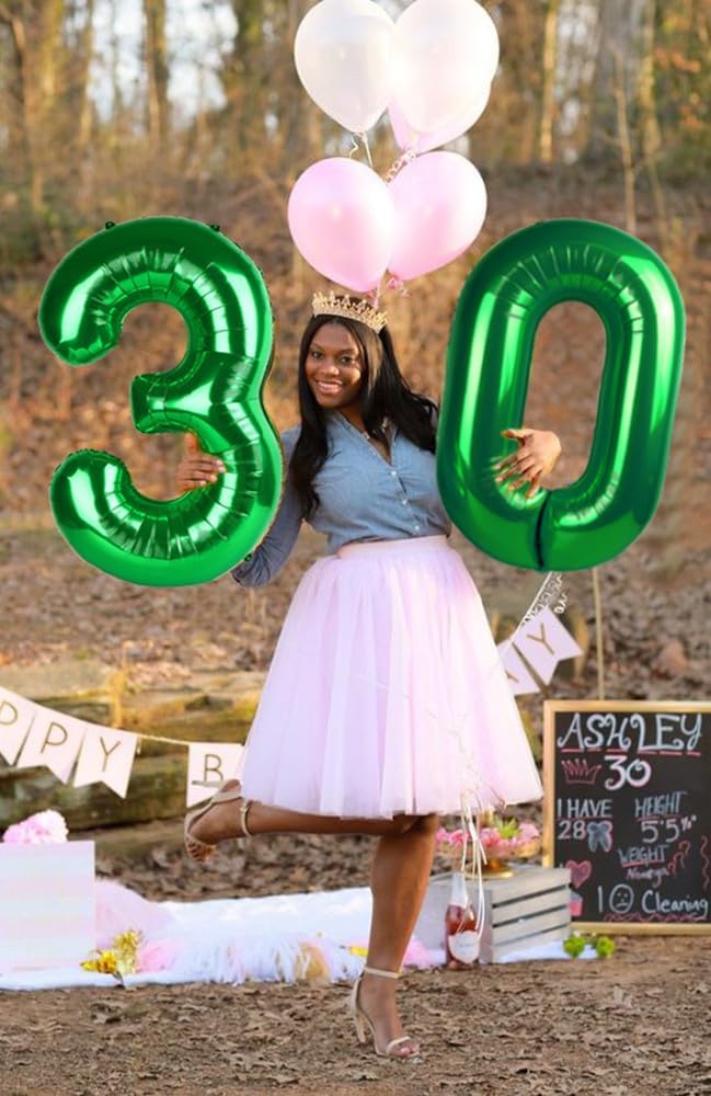 Number 7 Balloon - 40 Inch Dark Green Birthday Decoration for 7th, 17th, 27th, and 70th Celebrations
