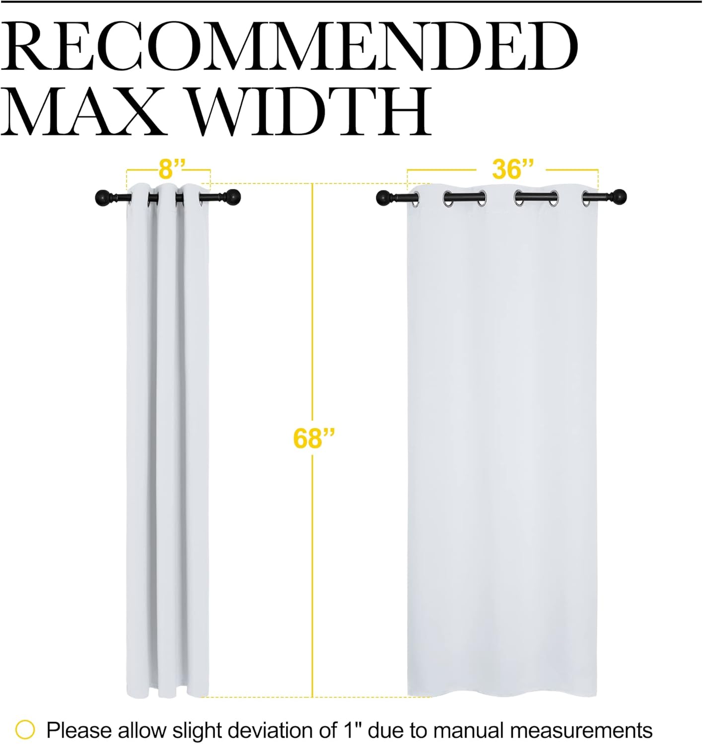 NICETOWN Room Darkening Curtains - Thermal Insulated Grommet Drapes for Bedroom | Greyish White, 2 Panels, 42x68