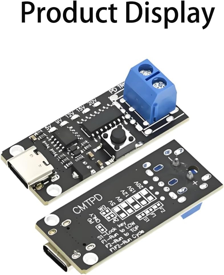 TechVrajna 1-Pack 100W 3.0 3.0 5V/9V/12V/15V/20V 5A USB-C Fast Charge Trigger Module, PD / QC Protocol Support
