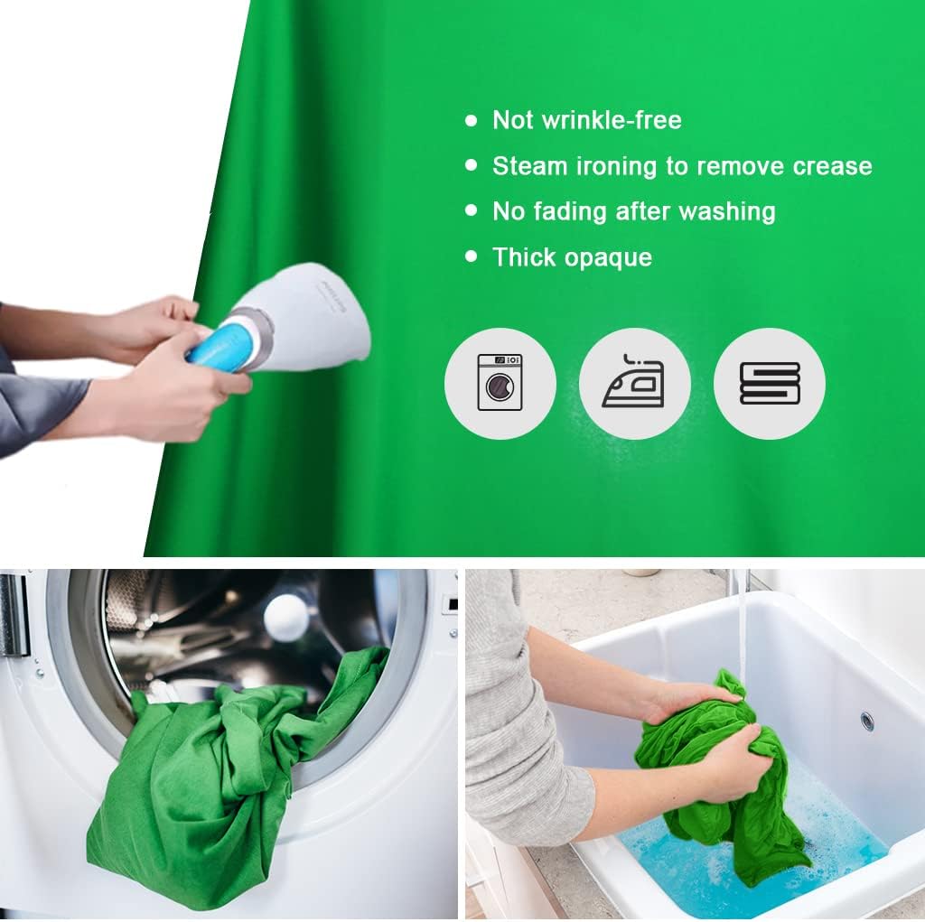 LCUIRC 10X12ft Green Screen Backdrop for Photography, Chromakey Polyester Collapsible Greenscreen Background