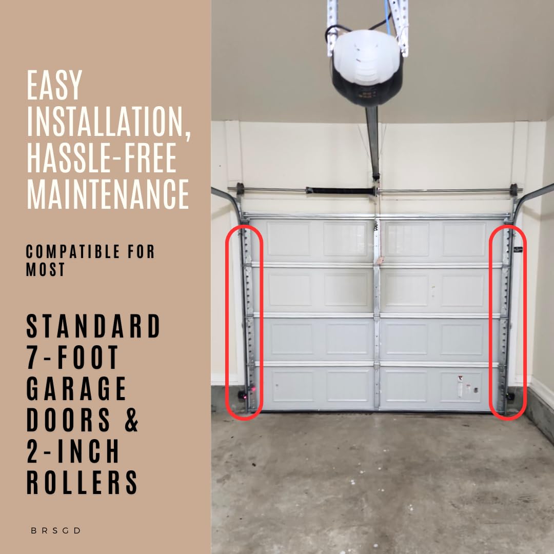 Universal Garage Door Vertical Track Set Kit for Garage Doors, Rails, 7ft, Heavy Duty Galvanized Steel, 76”, Fits 2-Inch Rollers