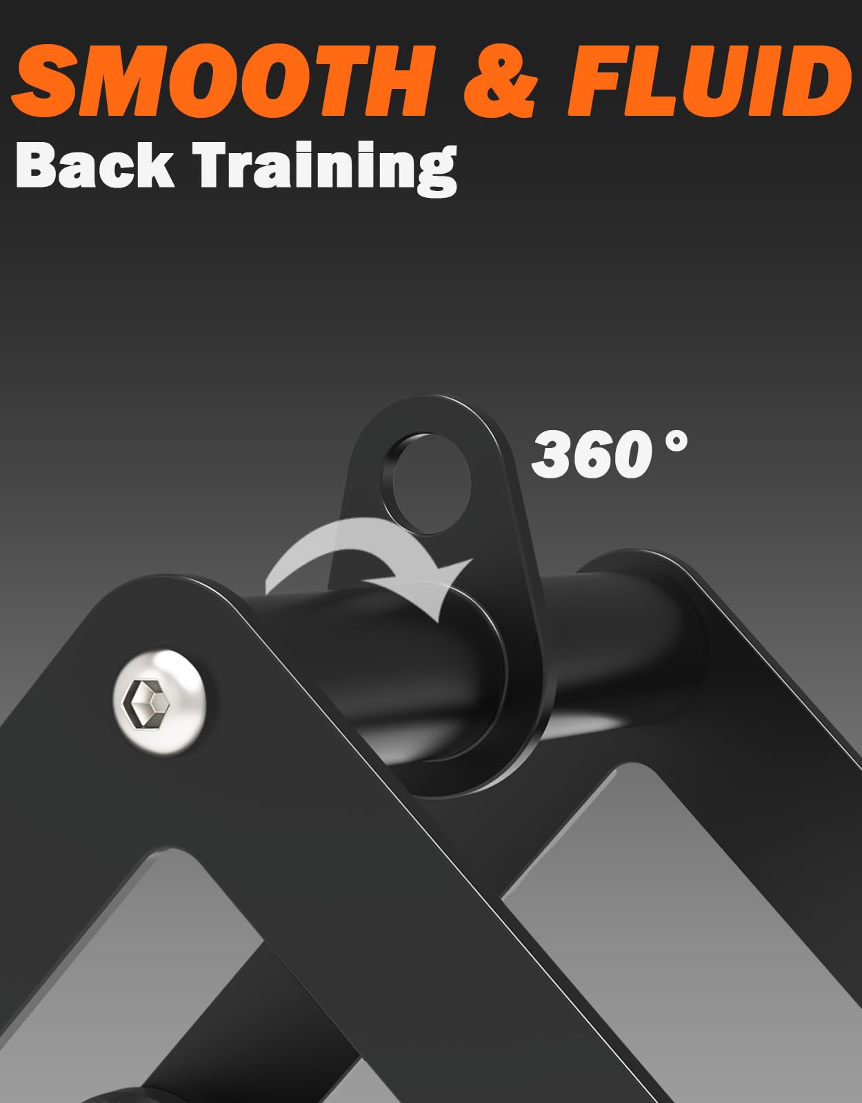 Fitarc Double D Row Handle Cable Attachment for Gym & Home Workouts, V Bar Cable Attachment with Non-Slip Grips, Orange