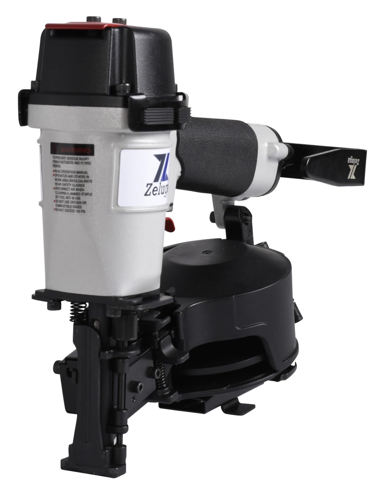 Zeluga 28-145 Pneumatic 15 Degree Coil Roofing Nailer with 120 PCS Load Capacity Coil Nailer Kit with Eye Protection and Repair Kit