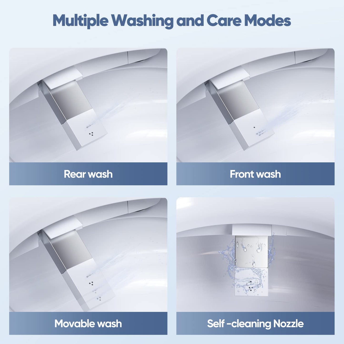 HOROW Luxury Smart Toilet, Upgraded Bidet Toilet with Pump for Low Water Pressure, Auto Open/close Lid, Instant Warm Water Bidet, Heated Seat, Automatic Flush, Elongated Toilet with Tank
