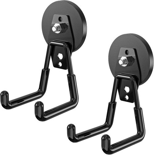 Heavy-Duty Magnetic Garage Hooks by [Brand Name] - Strong, Anti-Scratch Tool Holders | 2-Pack for Garage & Workshop Storage
