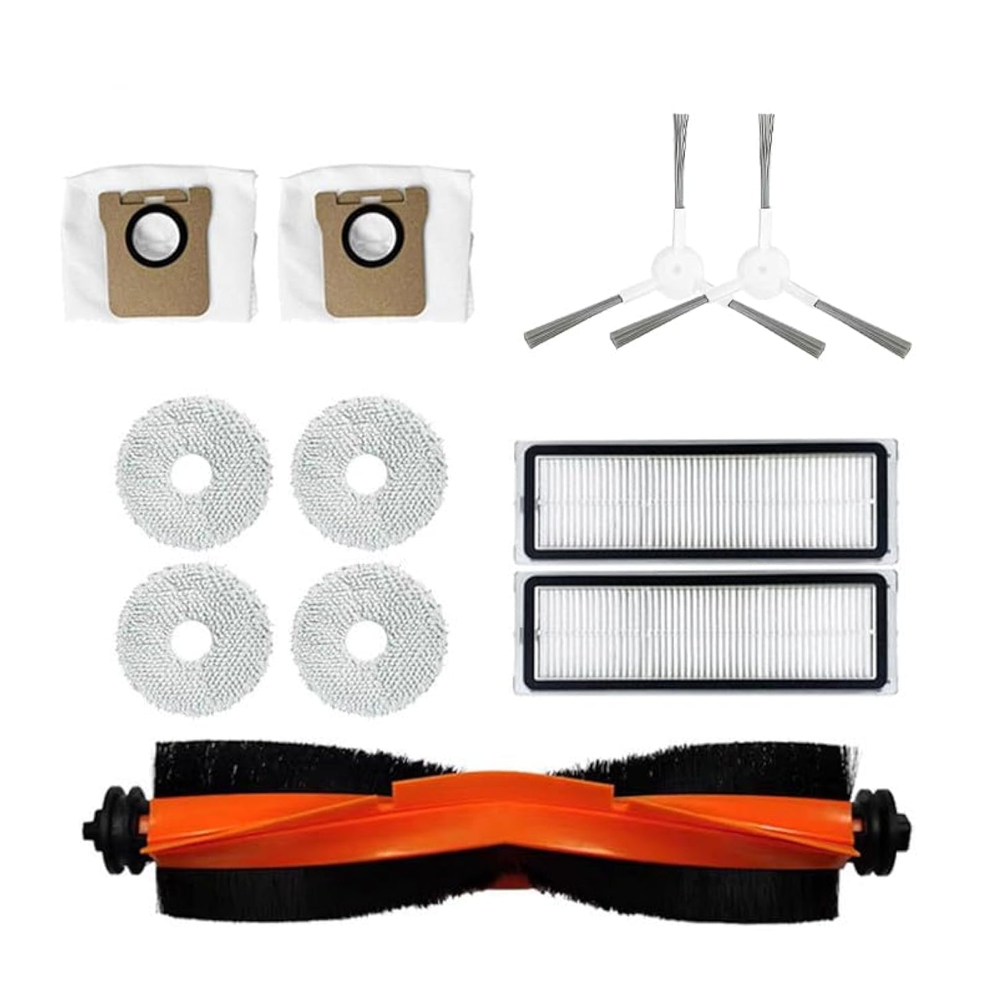 ZHICHENG 11pcs Main Roller Brush/Side Brush/mop Cloth/dust Bag/HEPA Filter Compatible with for Dreame L10S Ultra Xiaomi X10+ B101CN C102CN x20+ B116 Robot Vacuum Cleaner Accessory Replacement