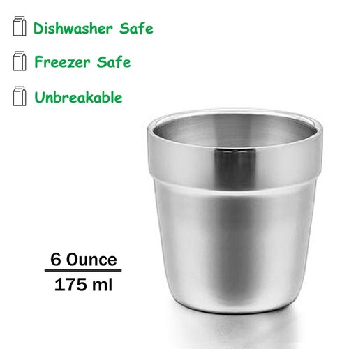 E-far Stainless Steel Insulated Tumblers for Toddlers - 6 Ounce, Double Wall, Shatterproof | 6 Pack