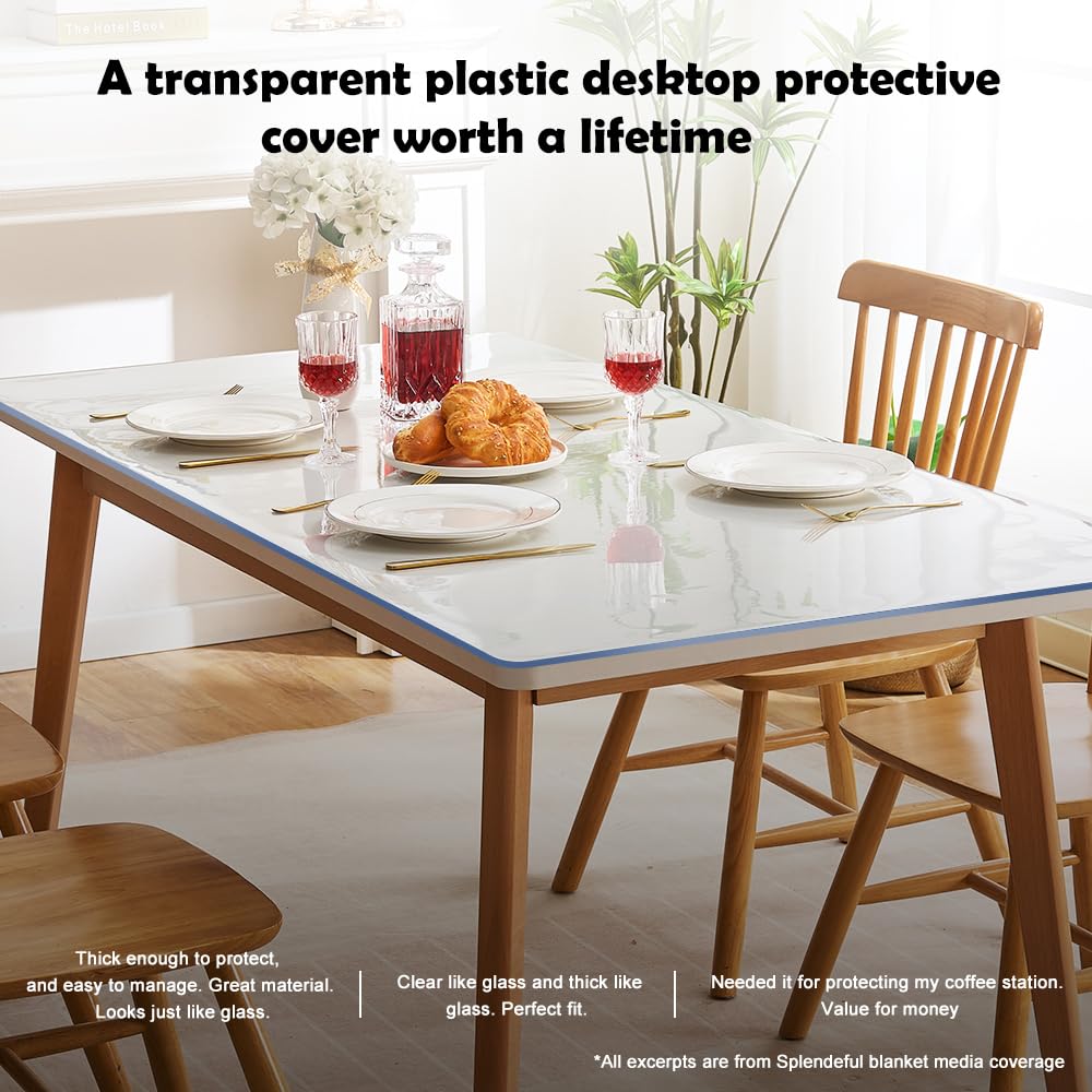 Thicken Clear PVC Office Desk Blotter Cover Protector Rectangular Plastic Table Cover Desk Pad Mat for Office & Computer Desk Topper Wooden Furniture Screen Protection Topper Wipeable 17x28 Inch