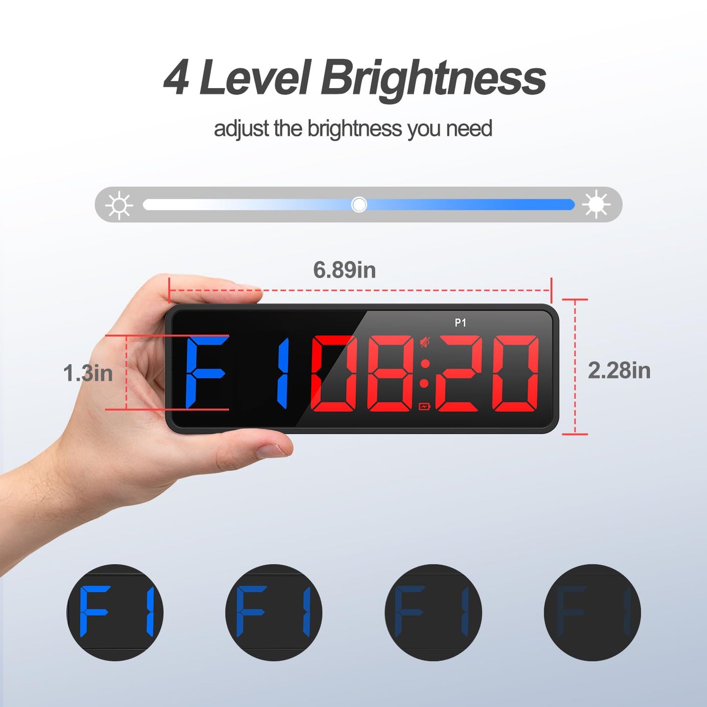 ANJANK Small Portable Gym Timer Clock, Strong Magnet, Workout Interval Timer with Powerful Battery, Stopwatch, Remote Control, Adjustable Brightness, Fitness Digital Timer for Home/Garage/Boxing