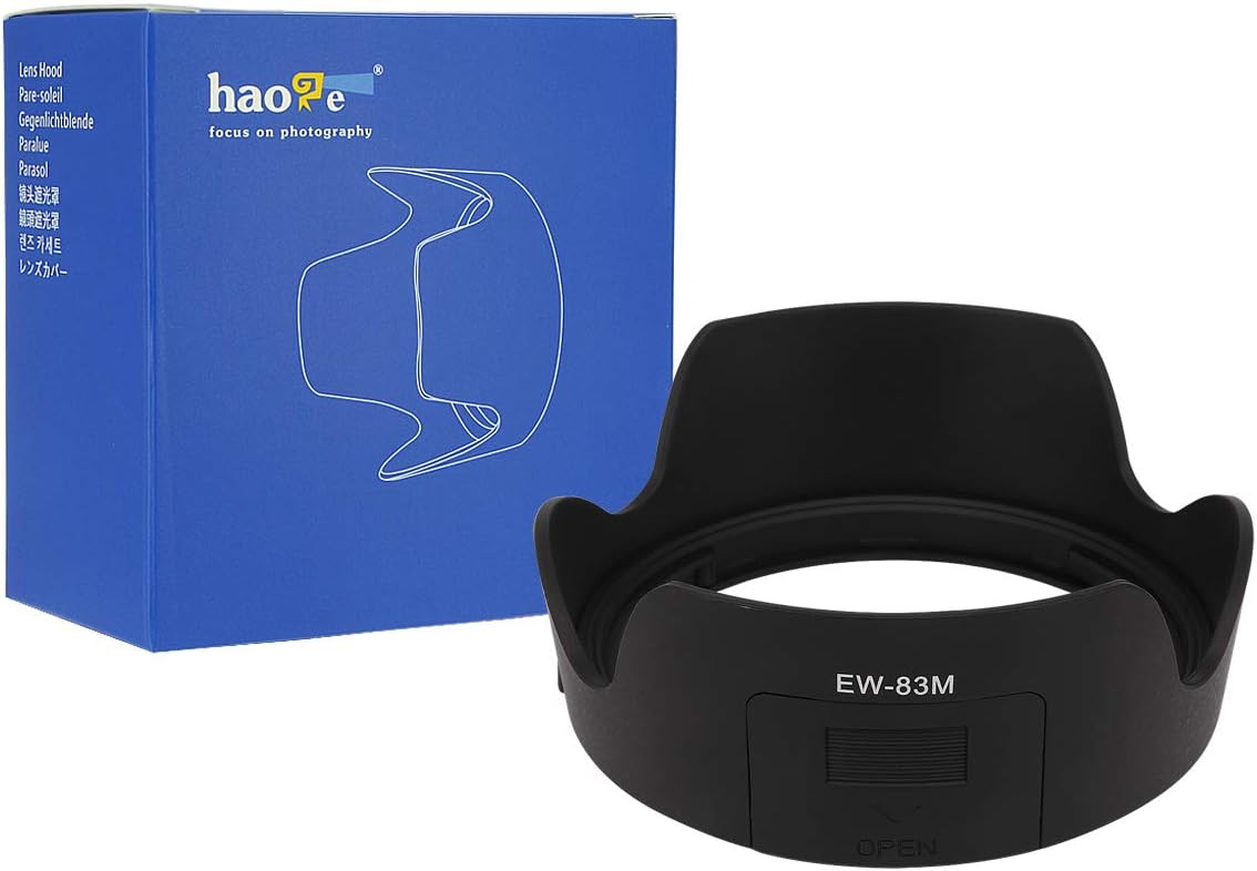 24-105mm f3.5-5.6 EW-83M Haoge Bayonet Lens Hood for Canon EF is STM Lens Replaces Canon