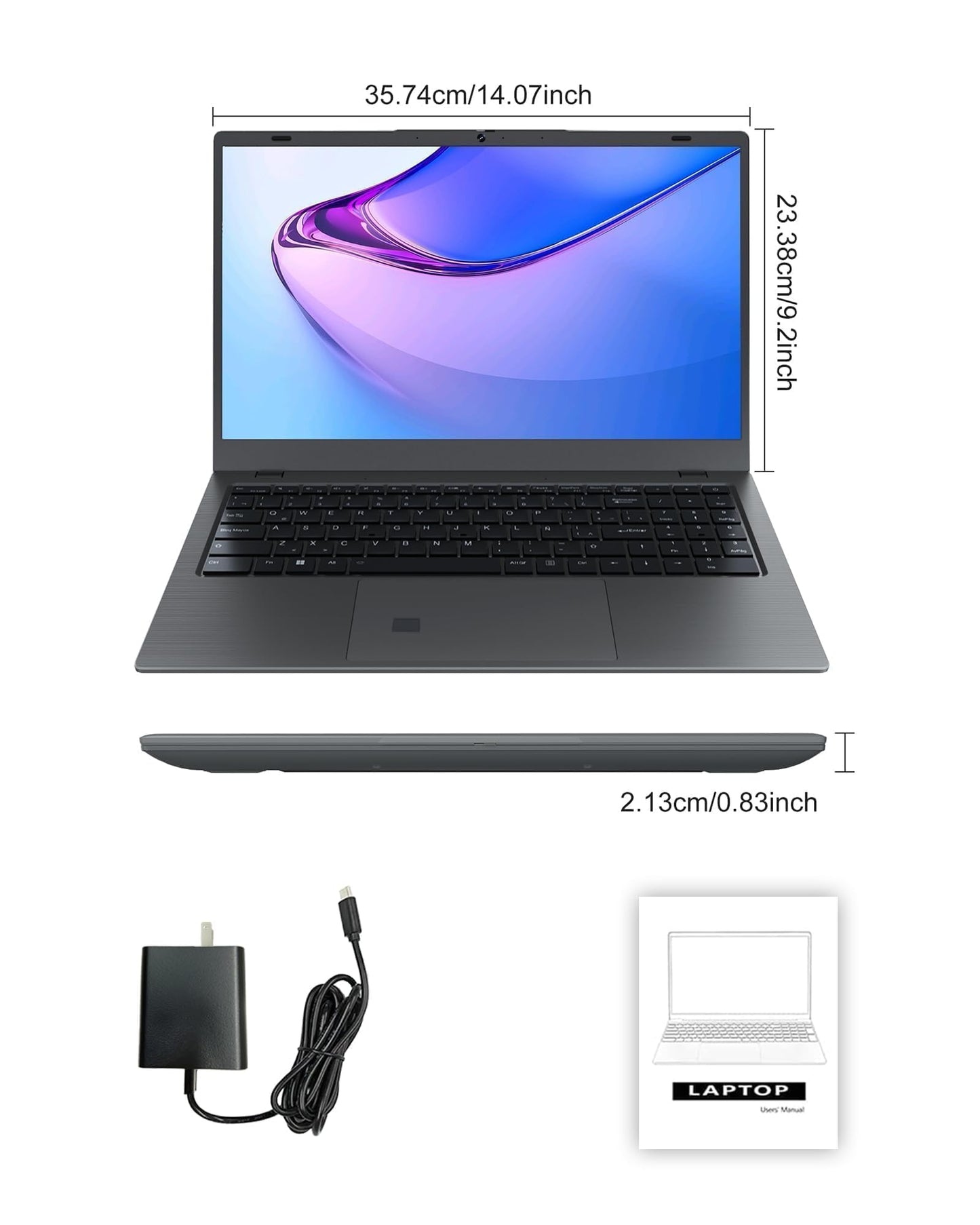 Zrasu Laptop with 12GB RAM 512GB SSD, 15.6 Inch FHD Laptop Computer, N95 Processor(up to 3.4GHz), Backlit Keyboard, Fingerprint Unlock, WiFi 6, Bluetooth 5.3