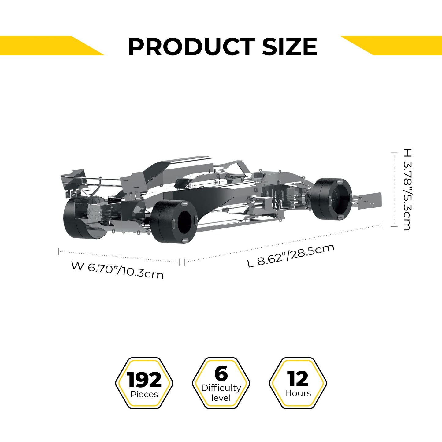 Race Car Mechanical Model, F1 car Metal Model Kit, 3D Metal Model Kits to Build for Adults, Model Formula One Grand Prix Falcon by Metal Time.