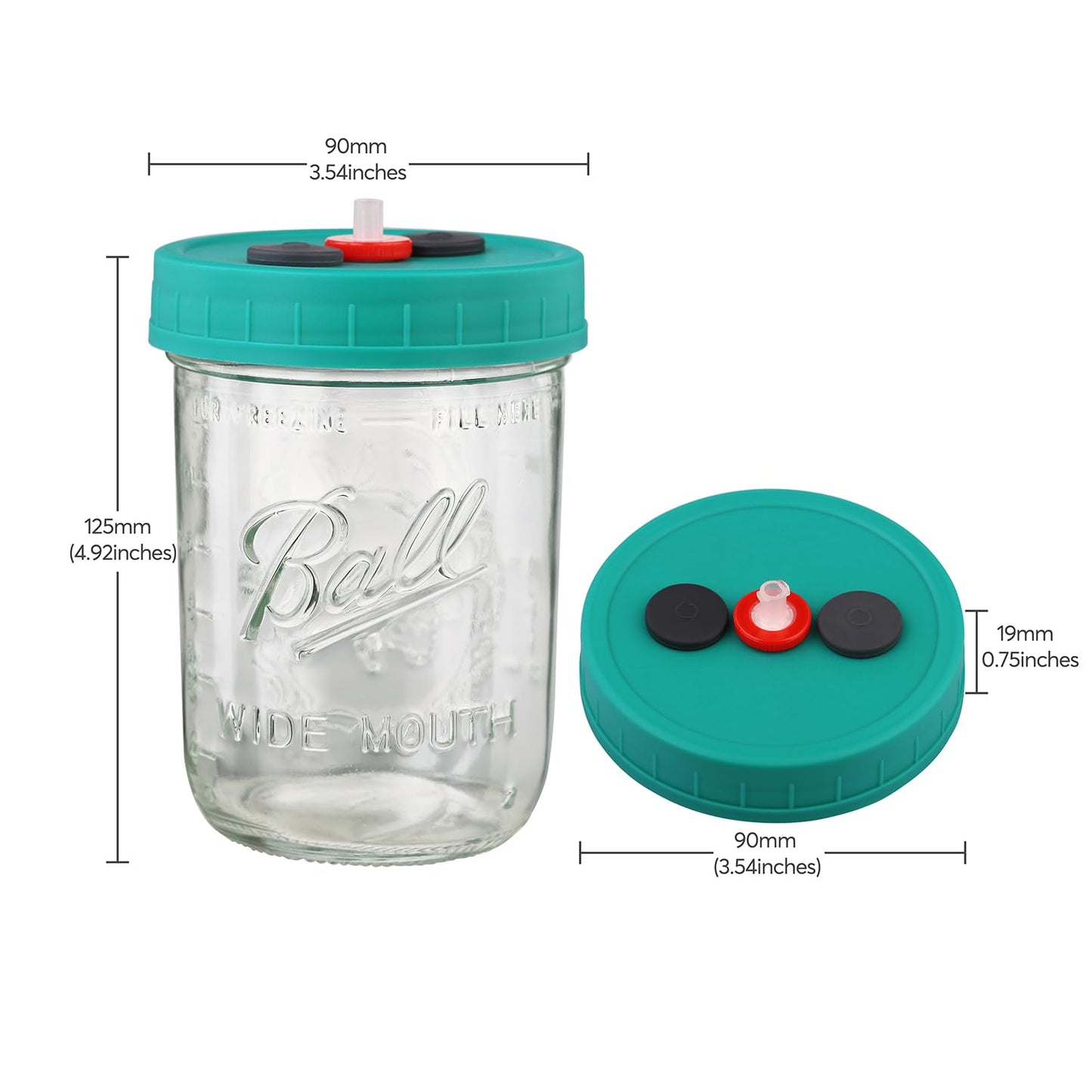 MOFOGDR Mushroom Liquid Culture Jar with Self Healing Sealing Injection Port & Syringe Filter Port Mycology Supplies Mushroom Inoculation, Cultivation, Growing Kit 500 ML, 6PCS|PACK