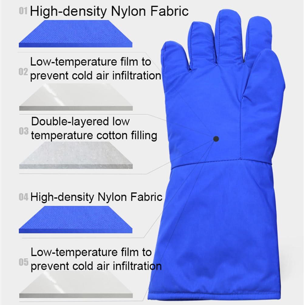 ThreeH -436℉/-260℃ Low-Temperature Gloves Liquid Nitrogen-Resistant Frost-Proof Low-Temperature Freezer Room Industrial Safety Frozen Gloves L,27inch/68cm