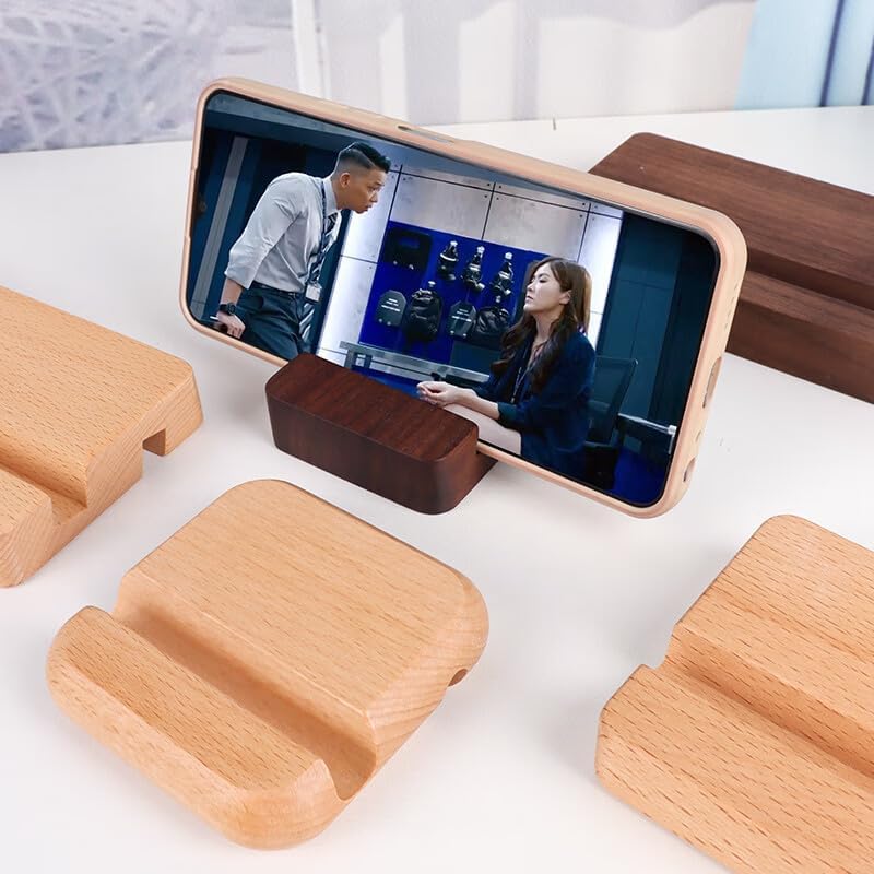 LUCENTIS 2 8 8 cm, Wood Phone Stand, x x Wooden Phone Holder (Black Walnut Square Double Slot)