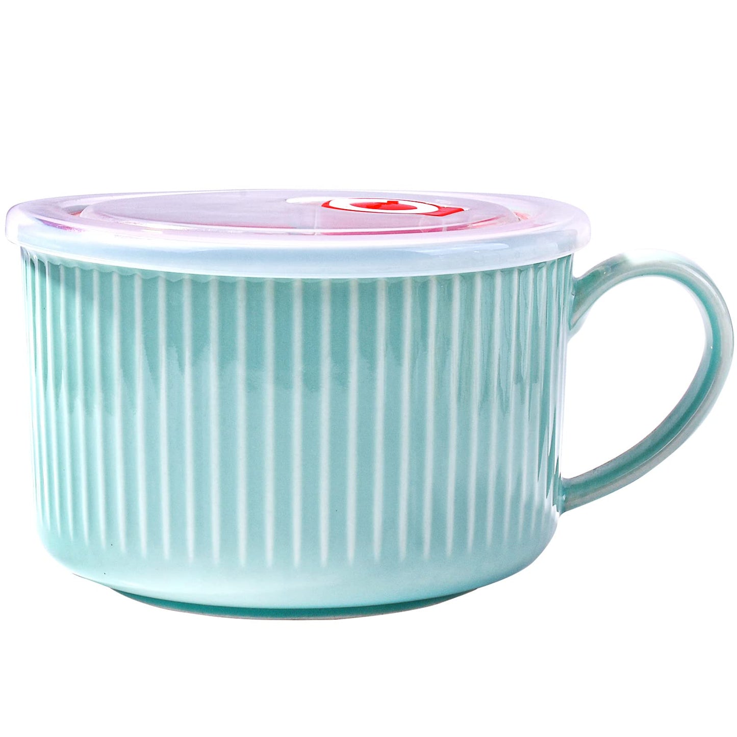 LMRLCS Microwave Ramen Bowl with Handles 30.4 oz Noodle Bowls with Lid and Chopsticks Dishwasher Safe for Noodles Soup and Cereal Blue