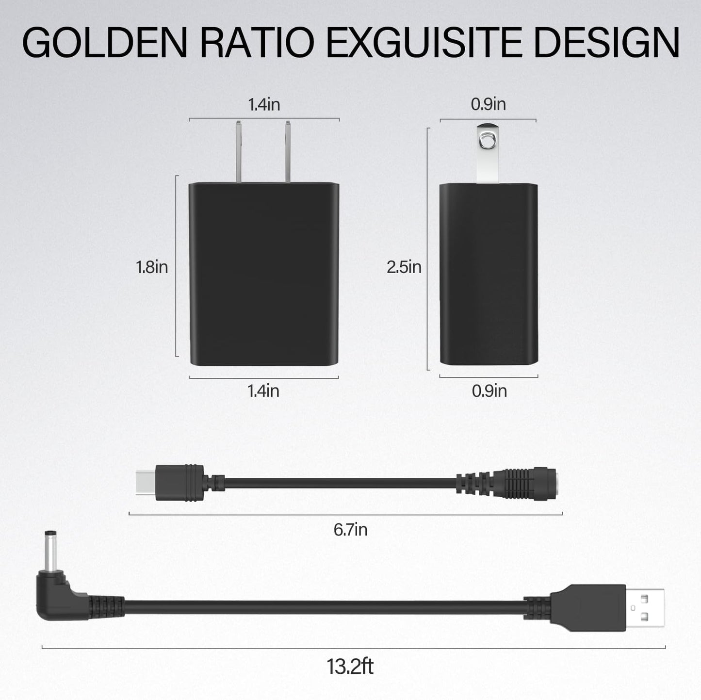 Cordro 13.2FT 3rd Gen/2nd Charger Cable Power Adapter Compatible with Ring Stick Up Cam Battery/Plug-in Gen & Ring Pan