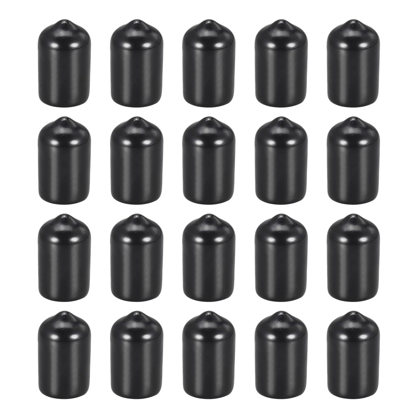 DMiotech 20 Pack 3/8" ID Black Screw Thread Protectors Rubber End Caps Bolt Covers for Screw Bolt Furniture Pipe