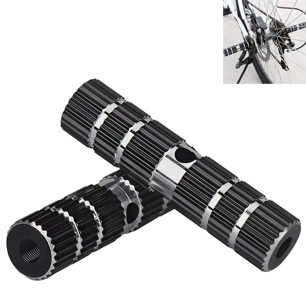 YehVeh 2 Pack Bike Pegs Bicycle Rear Pedals Footrest Aluminum Anti-Slip Feet Rest Mount Stands Foot Peg for BMX Mountain Bike Kids Rear Seat Cycling Fit 9MM 3/8 Inch Axis