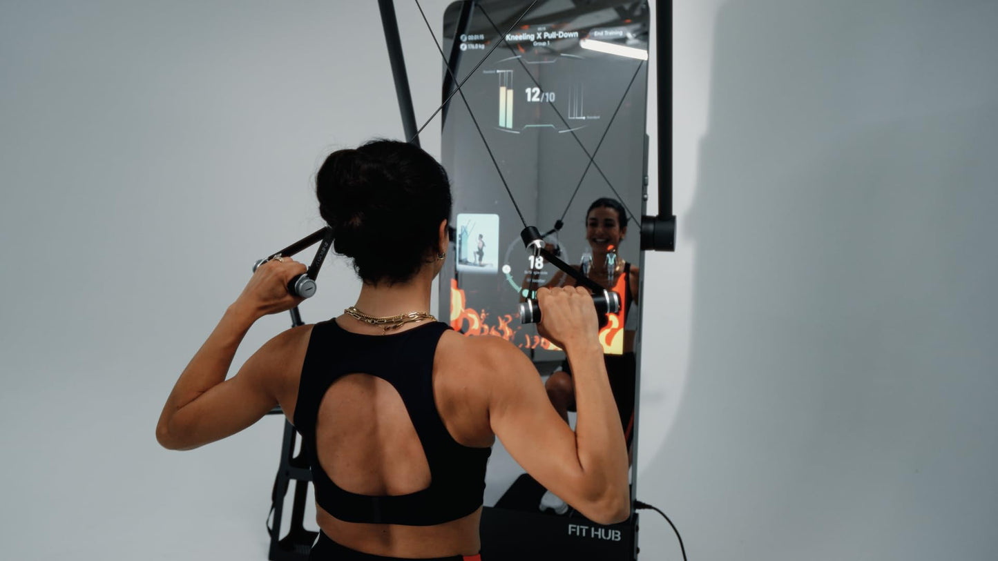 IMBODY Fitness Mirror, Wall-Mounted, Smart Fitness Mirror, 72-inch, Home Gym, Rectangular, 23.8-inch LED Touchscreen, 43-inch LED Touchscreen