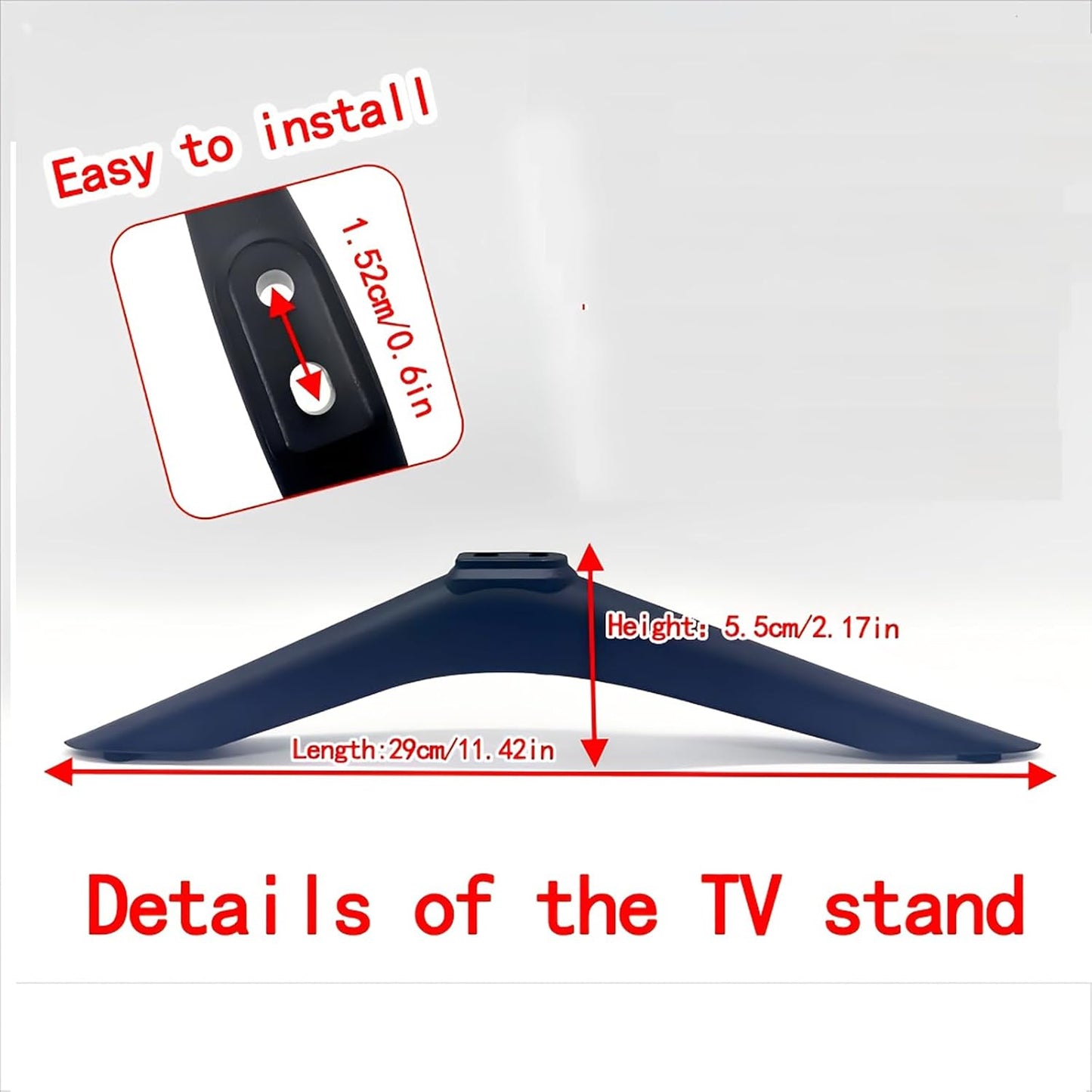 Dranvosk Set 51.18 85.3 Inch Universal TV Stand Legs Replacement Feet and Mount Base with Screw for to Smart TVs, Black