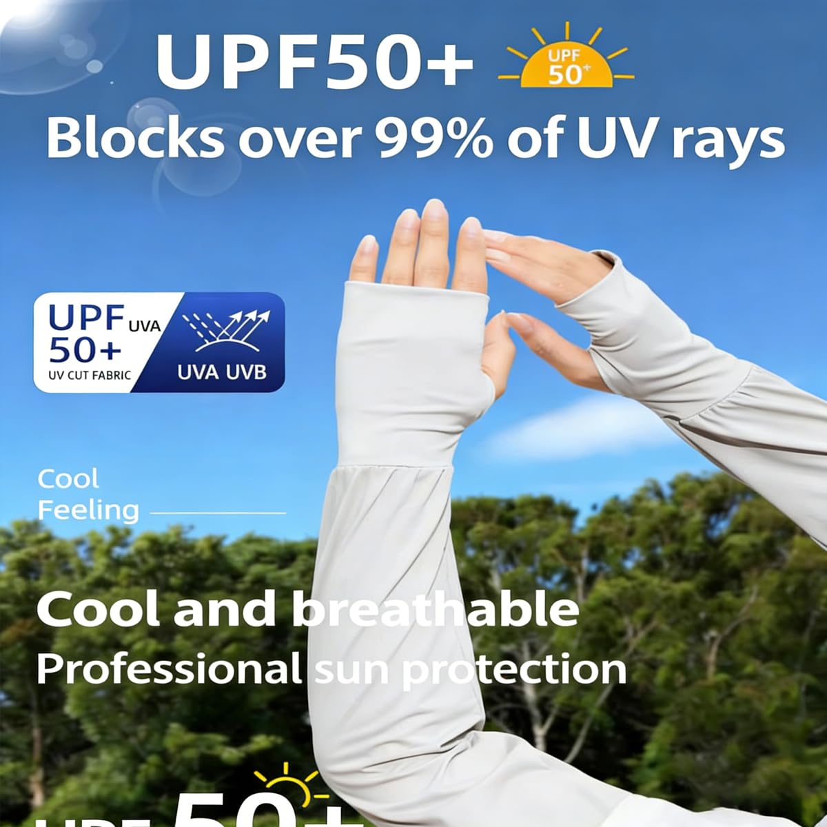 Dhjovate UPF 50+ UV Protection Cooling Arm Sleeves for Men & Women UPF50+ Sun Protection Ice Silk Arm Covers (Grey)