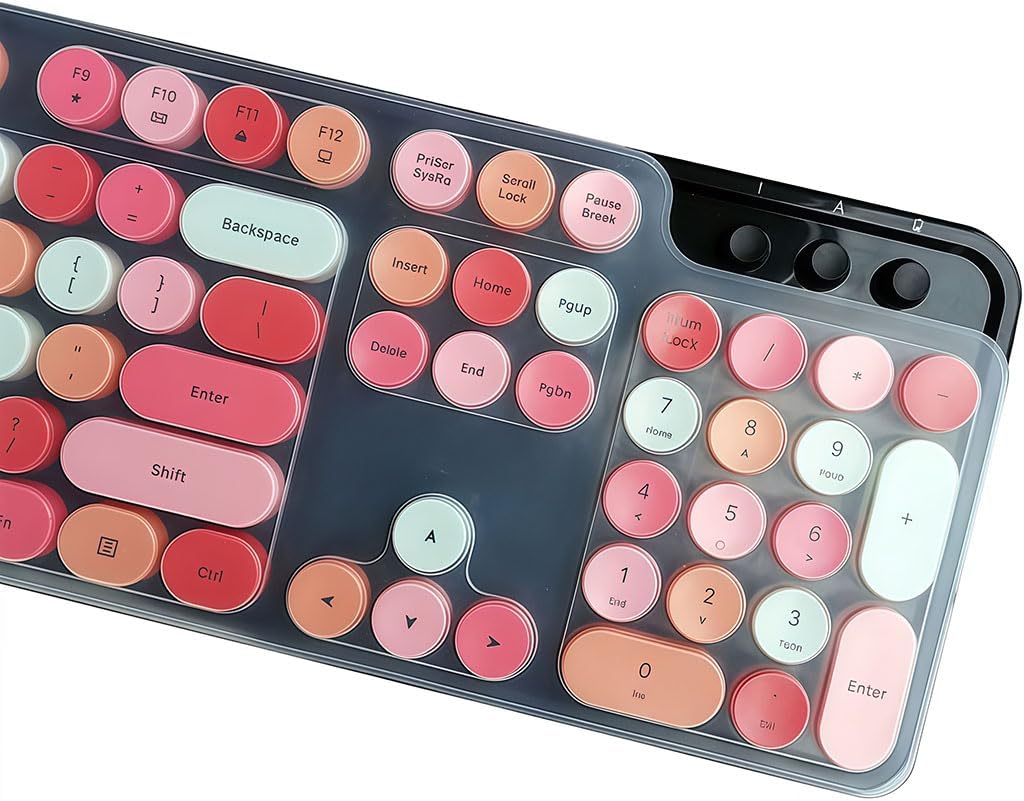UHamn Silicone Keyboard Cover Skin Compatible for MOFII Full-Size Wireless Round Keycaps Keyboard with Number Pad