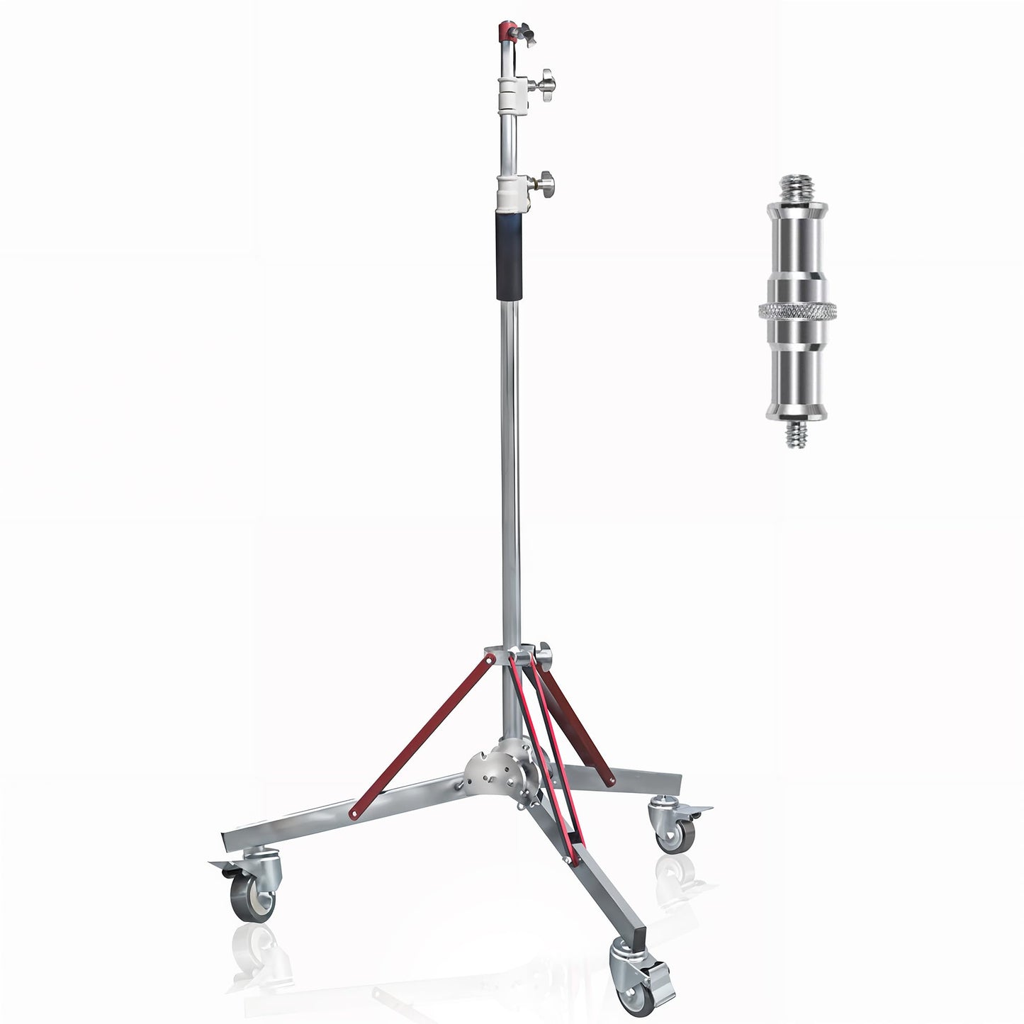 Kate Heavy Duty 10.8ft Light Stand with Casters, Adjustable Reinforced Stainless Steel Light Stand Tripod with 3 Wheels for Professional Studio Photography for Softbox, Monolight, Reflector