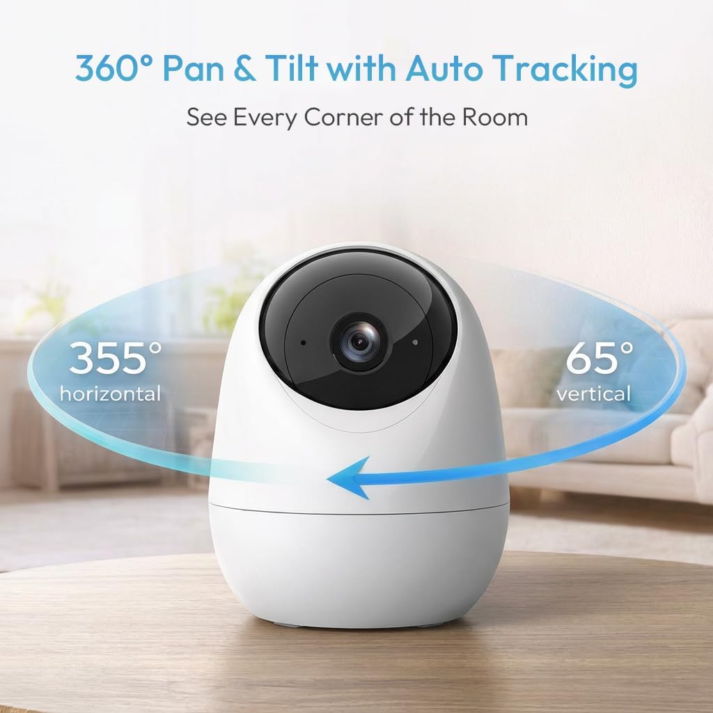 Rraycom 5G&2.4G WiFi,2K Security,360Pan 2-Way Indoor Camera Security Cameras for Home & Tilt, Dog/Pet Baby Camera