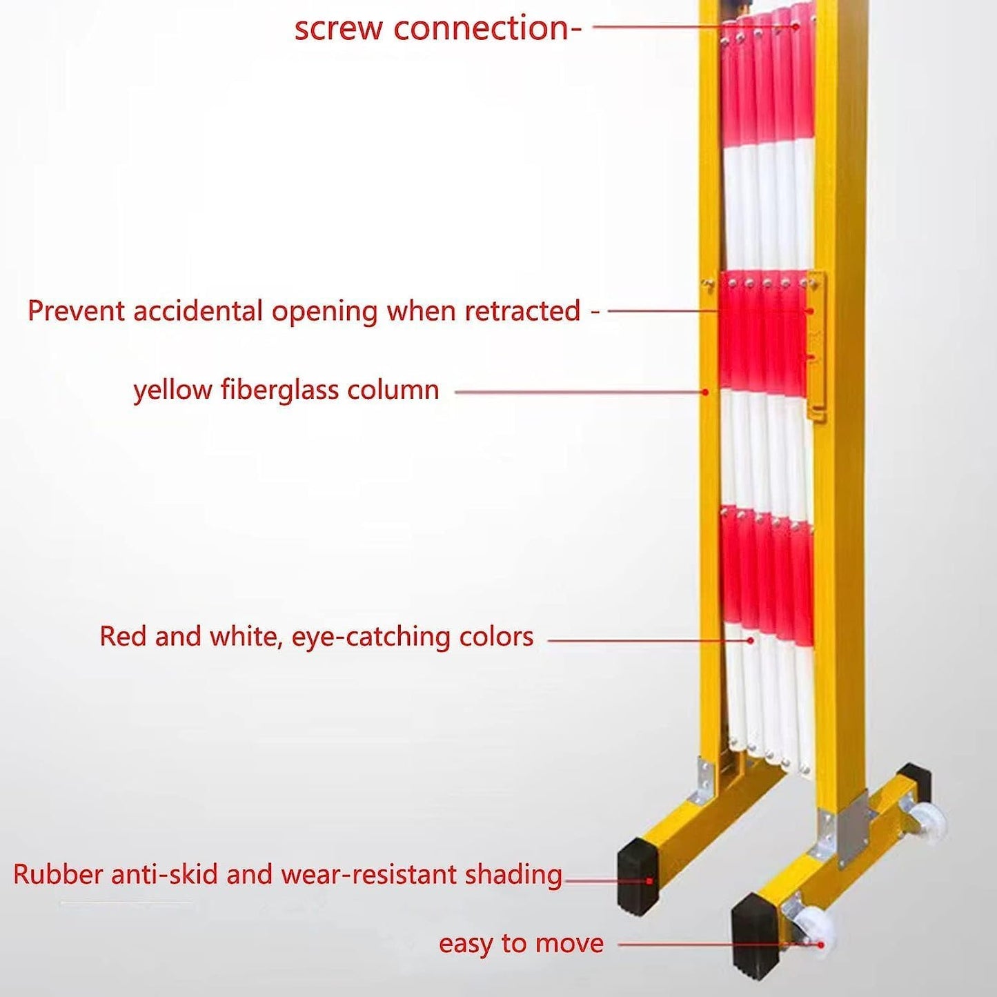 YGwnjqr Barrier, Traffic Barrier, Portable Pedestrian Barrier Base with 2 Wheels for Schools Construction Sites Outdoor Expandable Metal Barricade,Yellow,1.2 * 2.5M,Yellow-1.2 * 4M