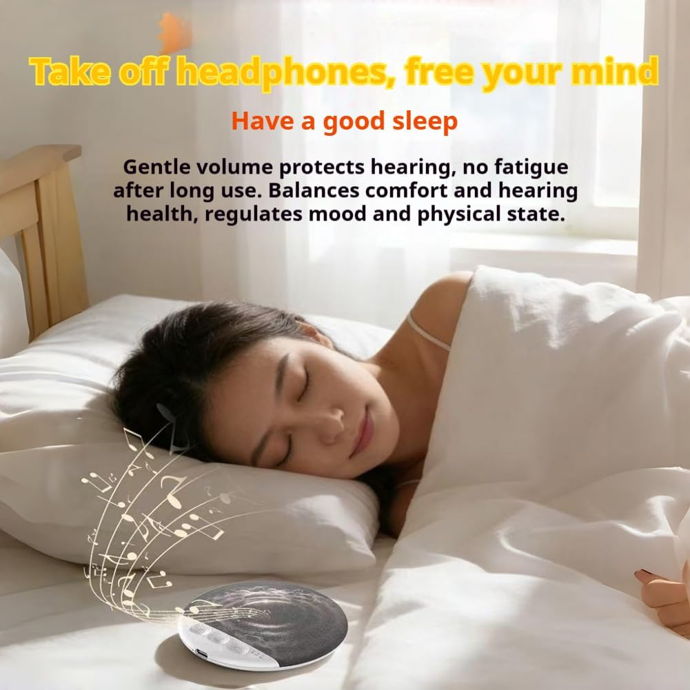 FACAIFACAI 2026 20H Pillow Speaker, New Sleep Speaker Under Pillow, with White Noise, Auto-Off Timer, Play, Stereo
