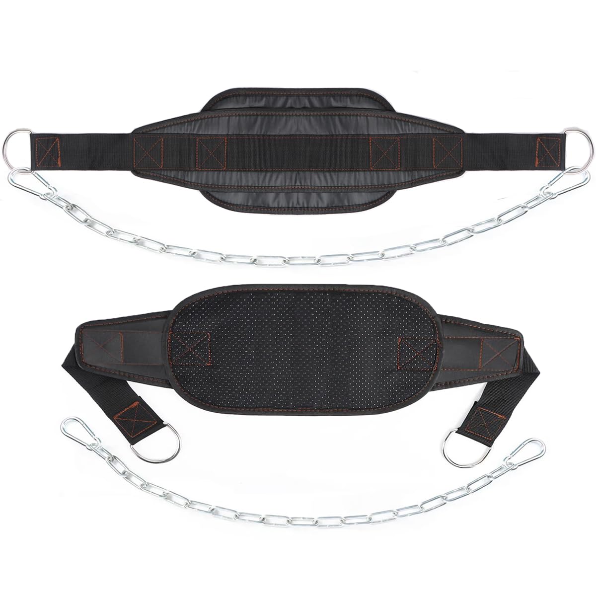 Leesvilary Fitness Dip Belt with Chain for Weight lifting, Dipping Pull Up Belt, Dip Belt Leather Attachment, Powerlifting, and Bodybuilding Workouts Belts, Comfortable Waist Support for Men & Women