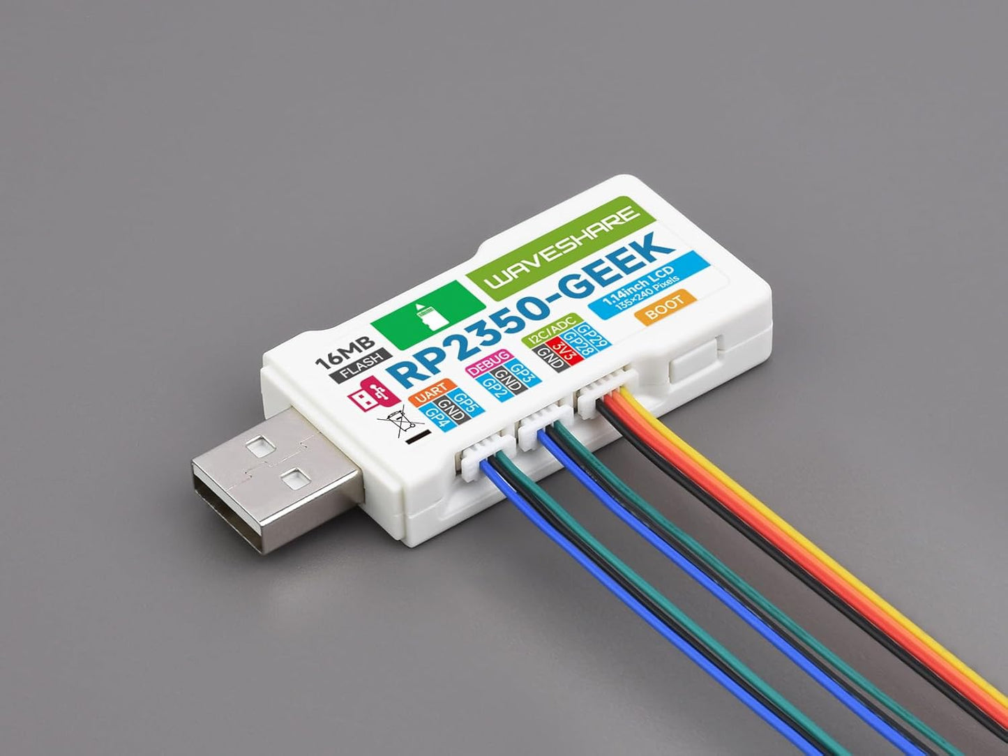 waveshare RP2350 RP2350 1.14inch I2C, GEEK Dev Board: Single-Board Computer with Microcontroller, LCD, USB, TF Card