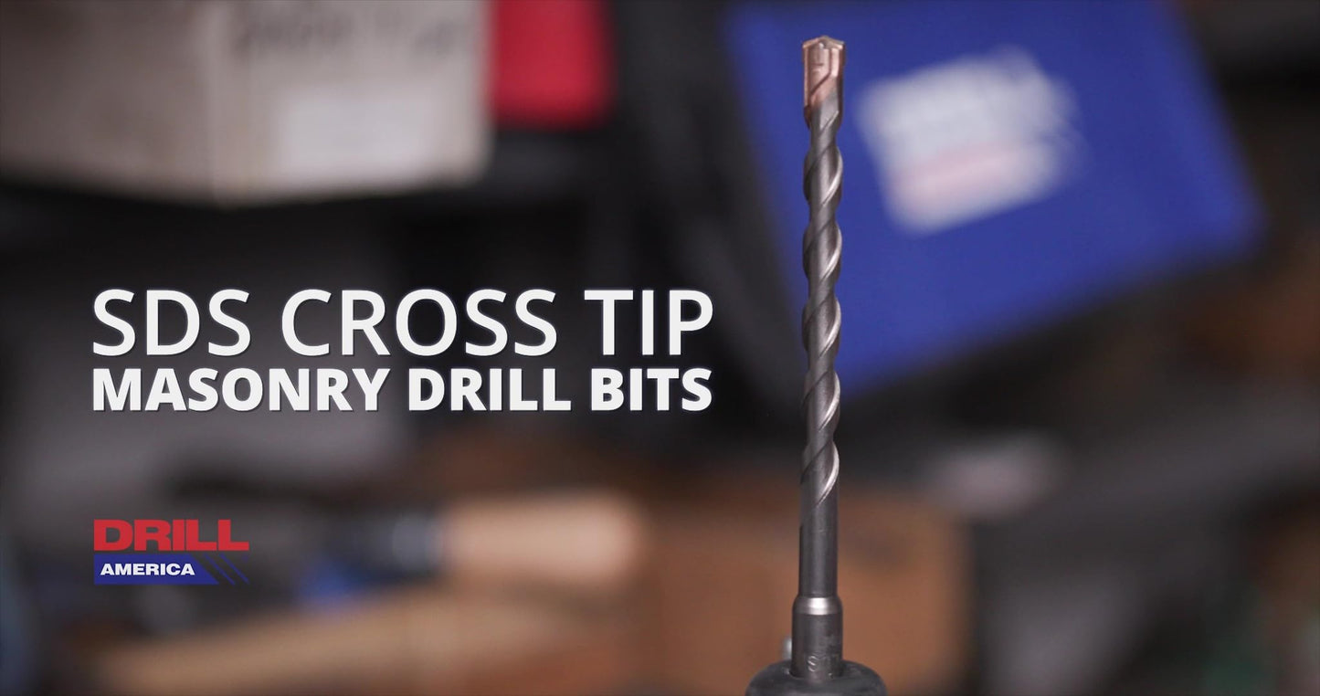 Drill America 1/2" x 6" PRO Series SDS-Plus 4-Cut Tip Hammer Bit Drill Bit (Pack of 15)