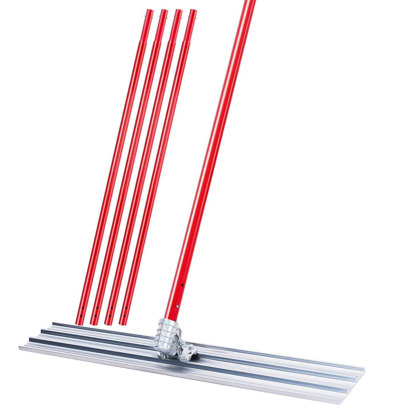 COZONY Bull Float Kit, Concrete Float 48" Al-Mg Alloy Concrete Trowel Tool with Adjustable Bull Concrete Kit, Bull Float with 4 Float Handle Bull Float Bracket Concrete Tools Finishing Bull Float, Red