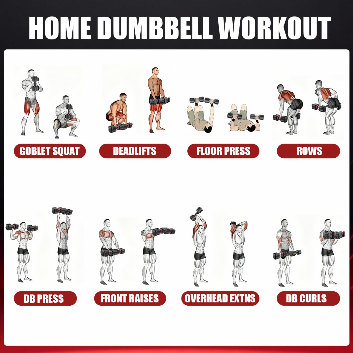 VEICK 25 lbs Pair Adjustable Dumbbell with Anti-Slip Turning Handle, Fast Adjust Weight for Men Women, Exercise Equipment with Tray for Home Gym Full Body Workout Fitness, Black