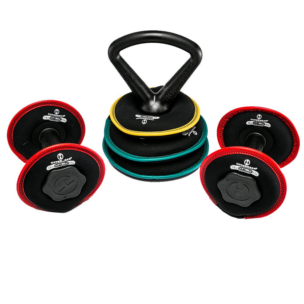 Hyperwear SoftBell® Adjustable Weight Set – Light Combo, 3–20 lbs, Converts to Dumbbells, Kettlebells & Plates