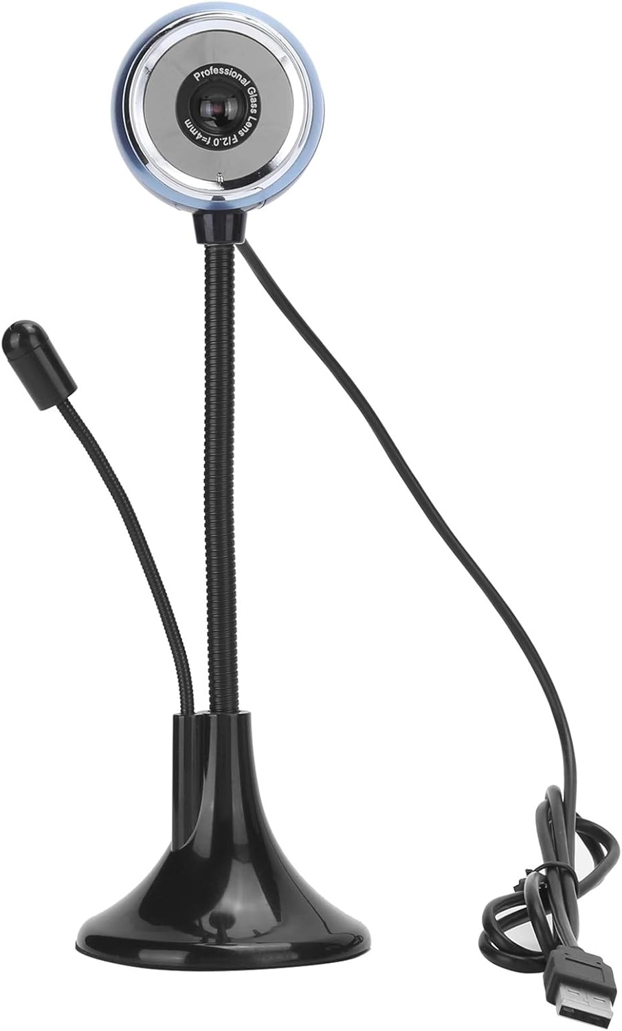 ASHATA 360 480P Mini Web Camara with Microphone, Degree Rotated USB HD Webcam for Desktop PC Laptop Video Calling