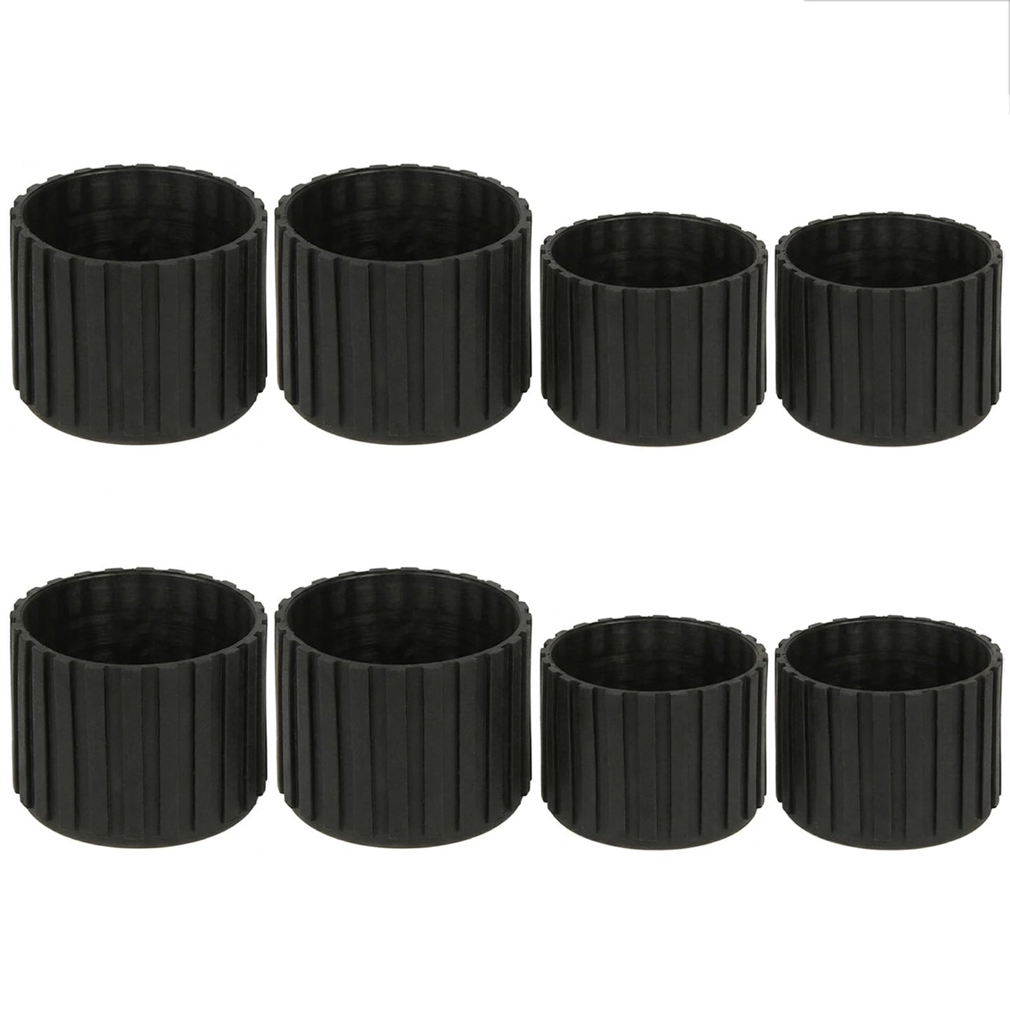 8Pcs Rubber Leg Caps for Fitness Equipments 1.5" & 1.97" Round Exercise Machine Rubber Tips Black Floor Protector for Recumbent Exercise Bike Exercise Bench Stair Stepper Non-Slip Noise Reducing