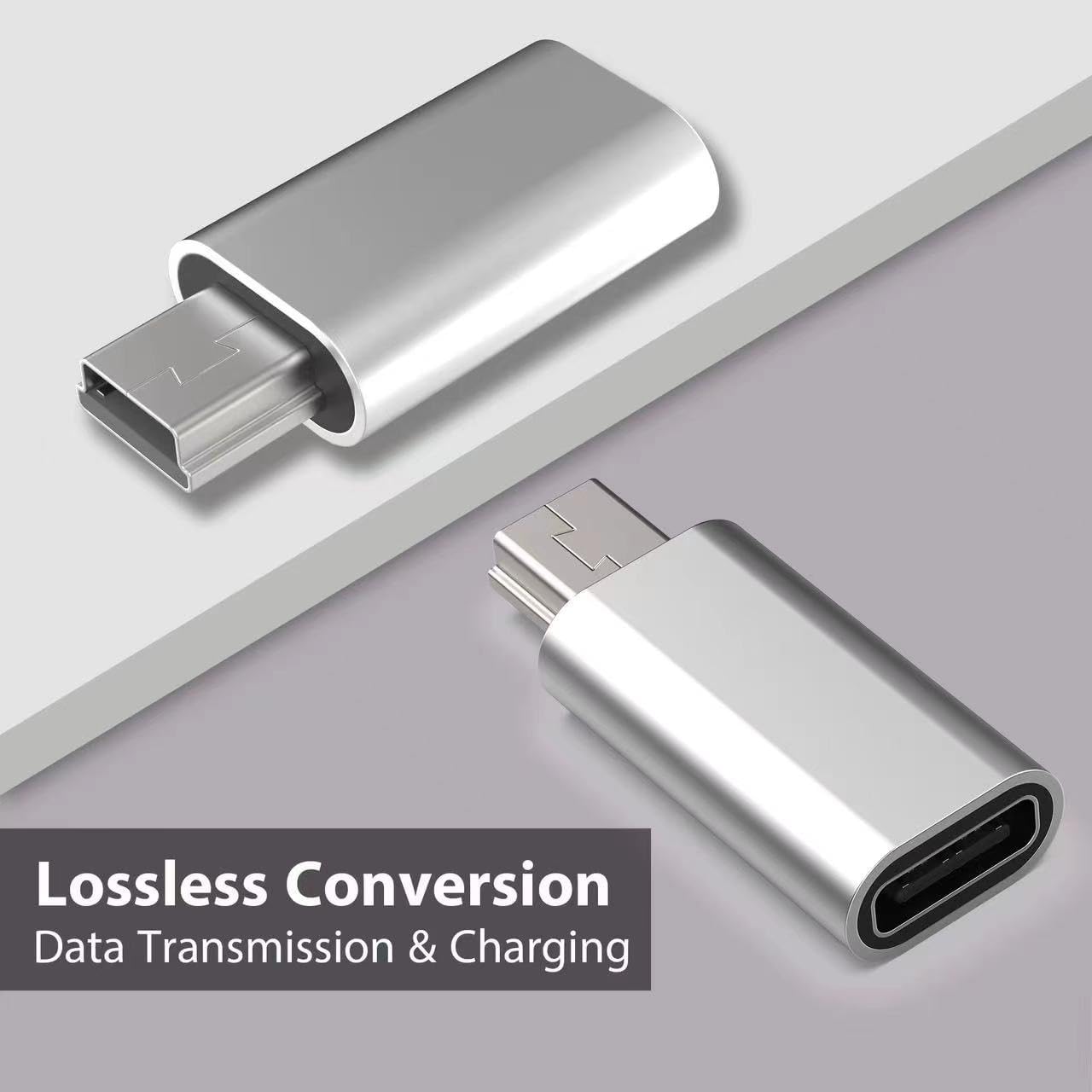 sovunis 2.0 (2-Pack), MP3 Mini USB to USB C Adapter USB Type C Female to Mini USB Male Converter Connector Support