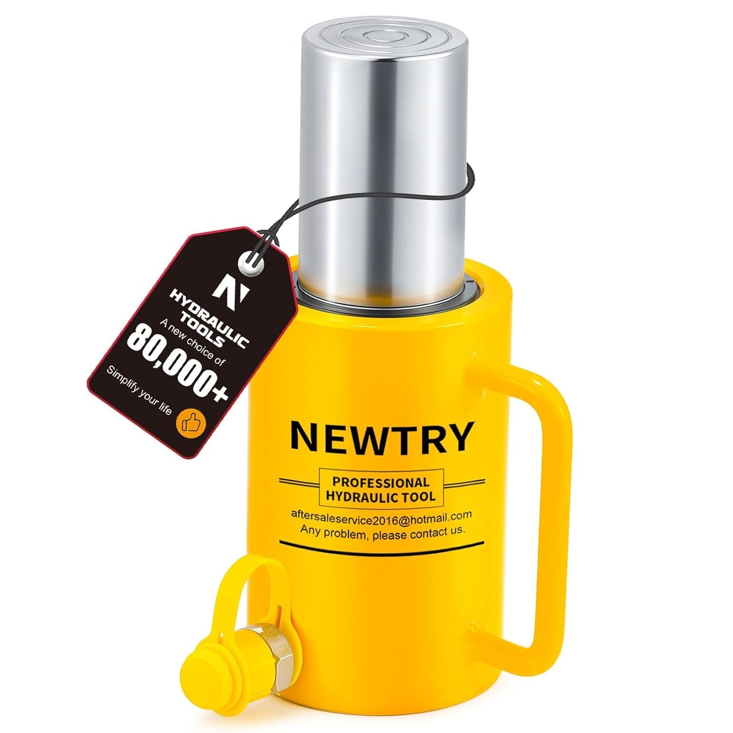 NEWTRY 50 ton Hydraulic Cylinder Long Jack 4” Stroke Porta Power Ram Jack Lifting Cylinder Retract Automatically for Shipbuilding Bridge Construction