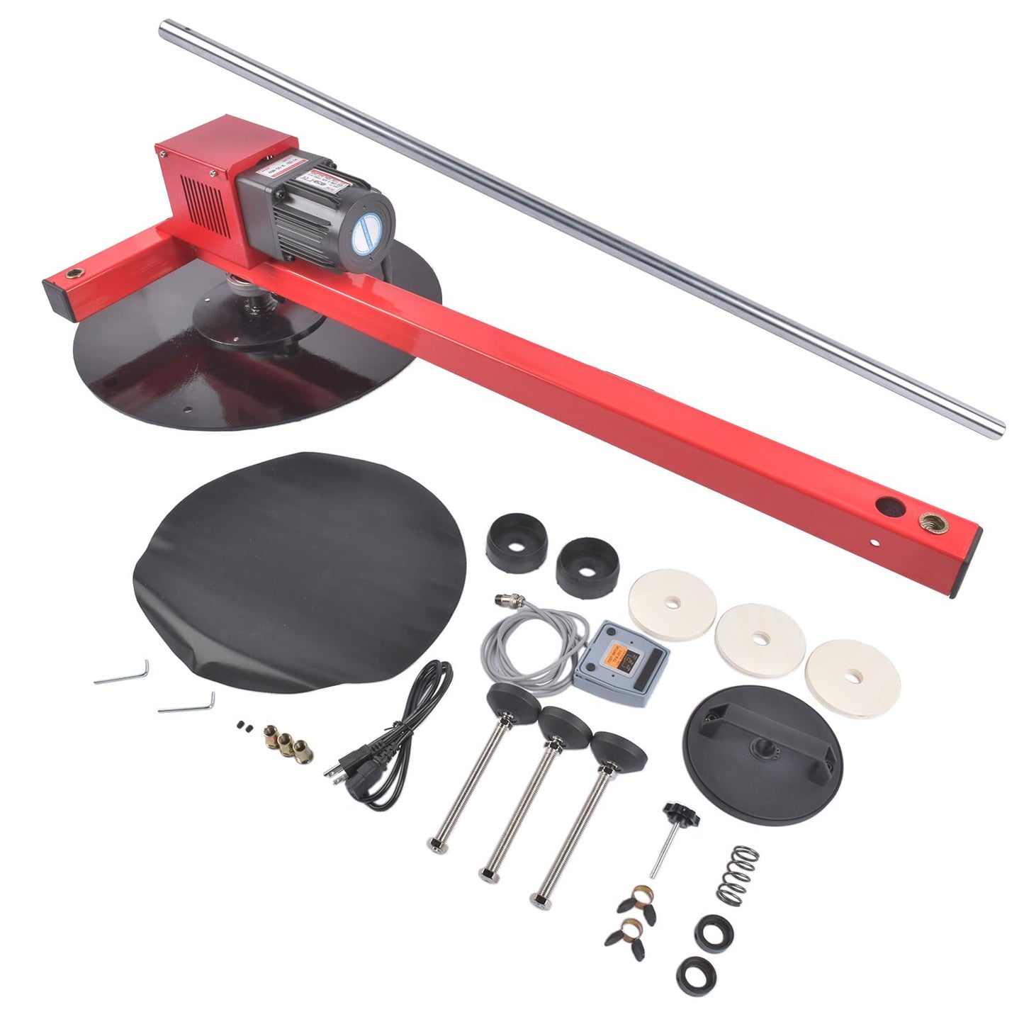 110V Electric Stretch Film Wrapping Machine, Heavy Duty Semi-Auto Tabletop Film Dispenser, 40cm Turntable, Compatible with Stretch Film ≤ 27.5", Foot Pedal Control for Packing & Shipping
